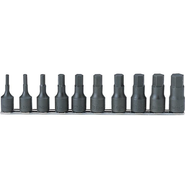 Ko-Ken Bit Socket set 4mm-19mm Hex 300mm 10 pieces 1/2 Sq. Drive RS4012M/10-L60